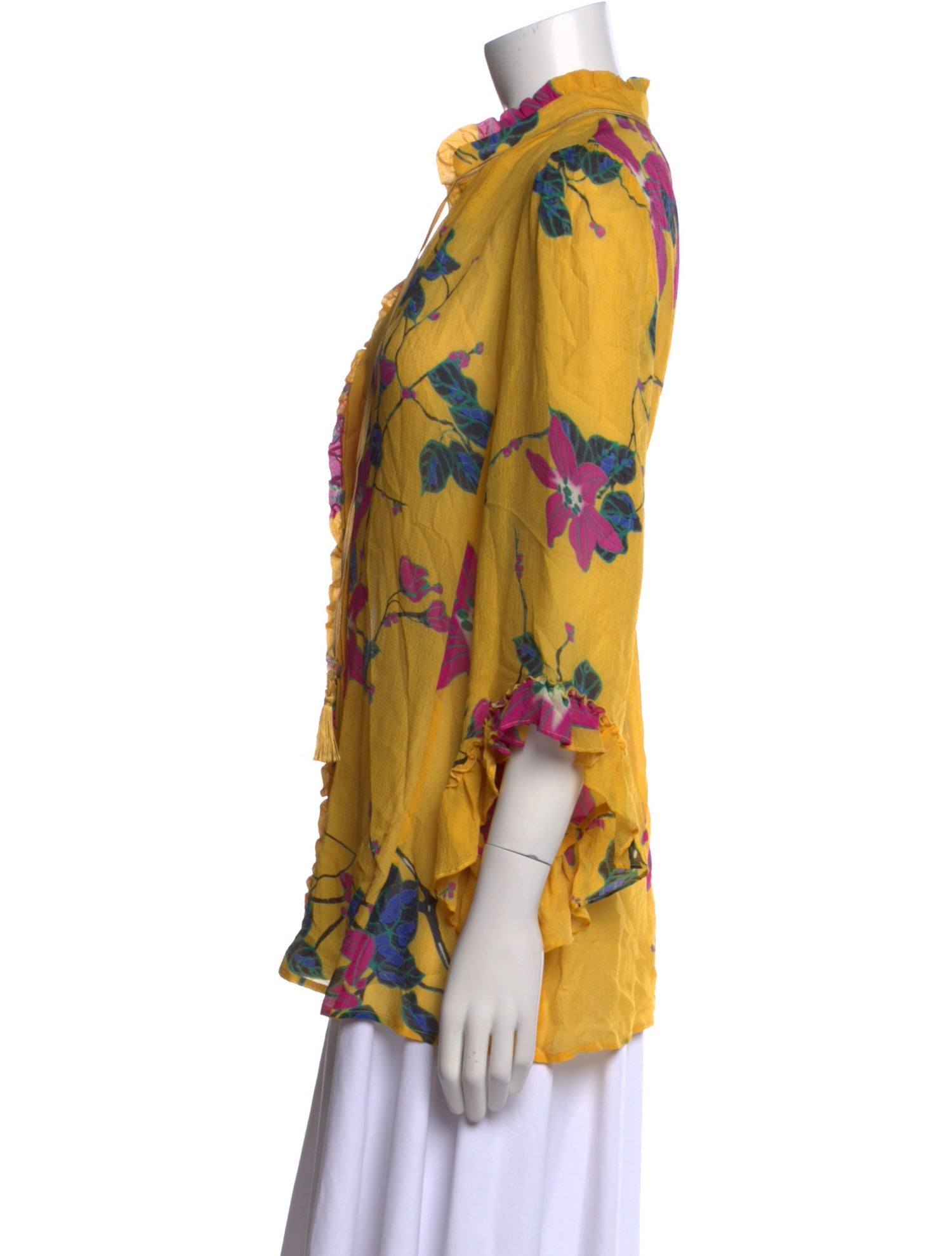Etro Floral Print V-Neck Blouse