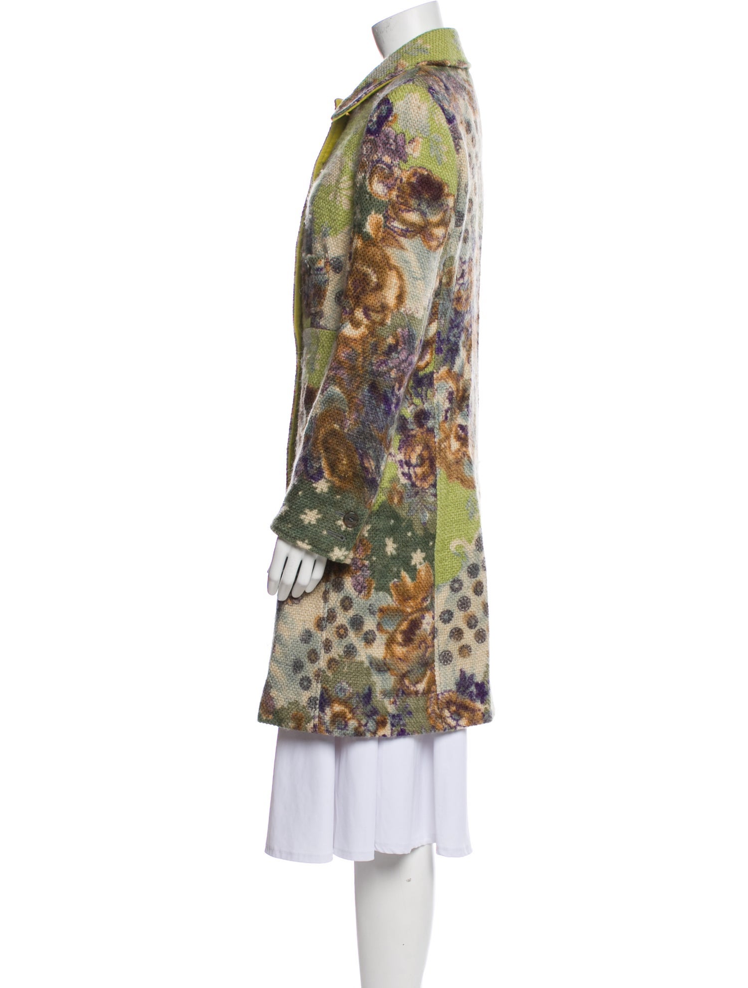 Etro Wool Floral Print Coat