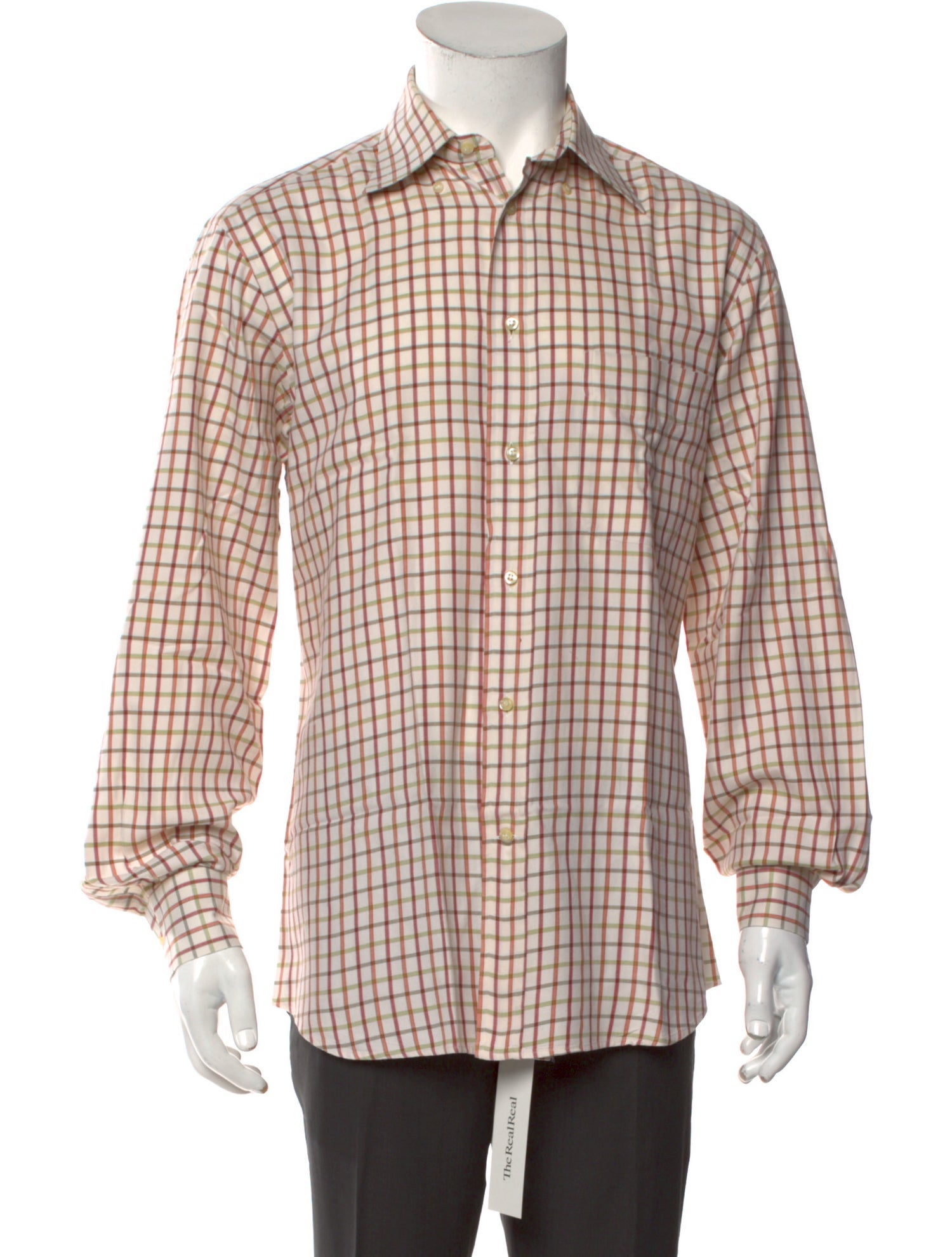 Etro Plaid Print Long Sleeve Dress Shirt