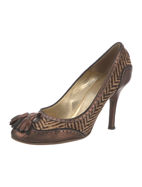 Etro Leather Printed Pumps