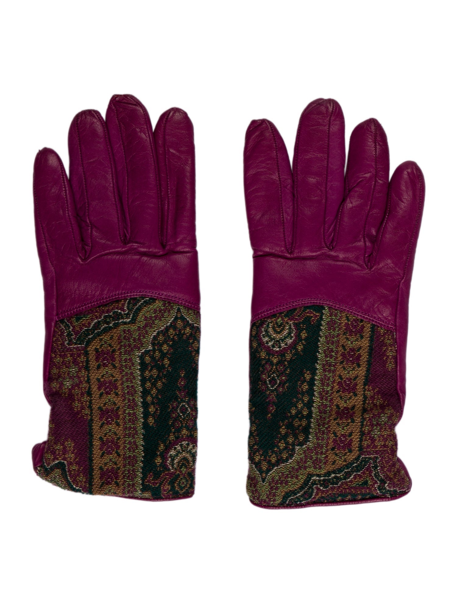 Etro Leather Blend Winter Gloves