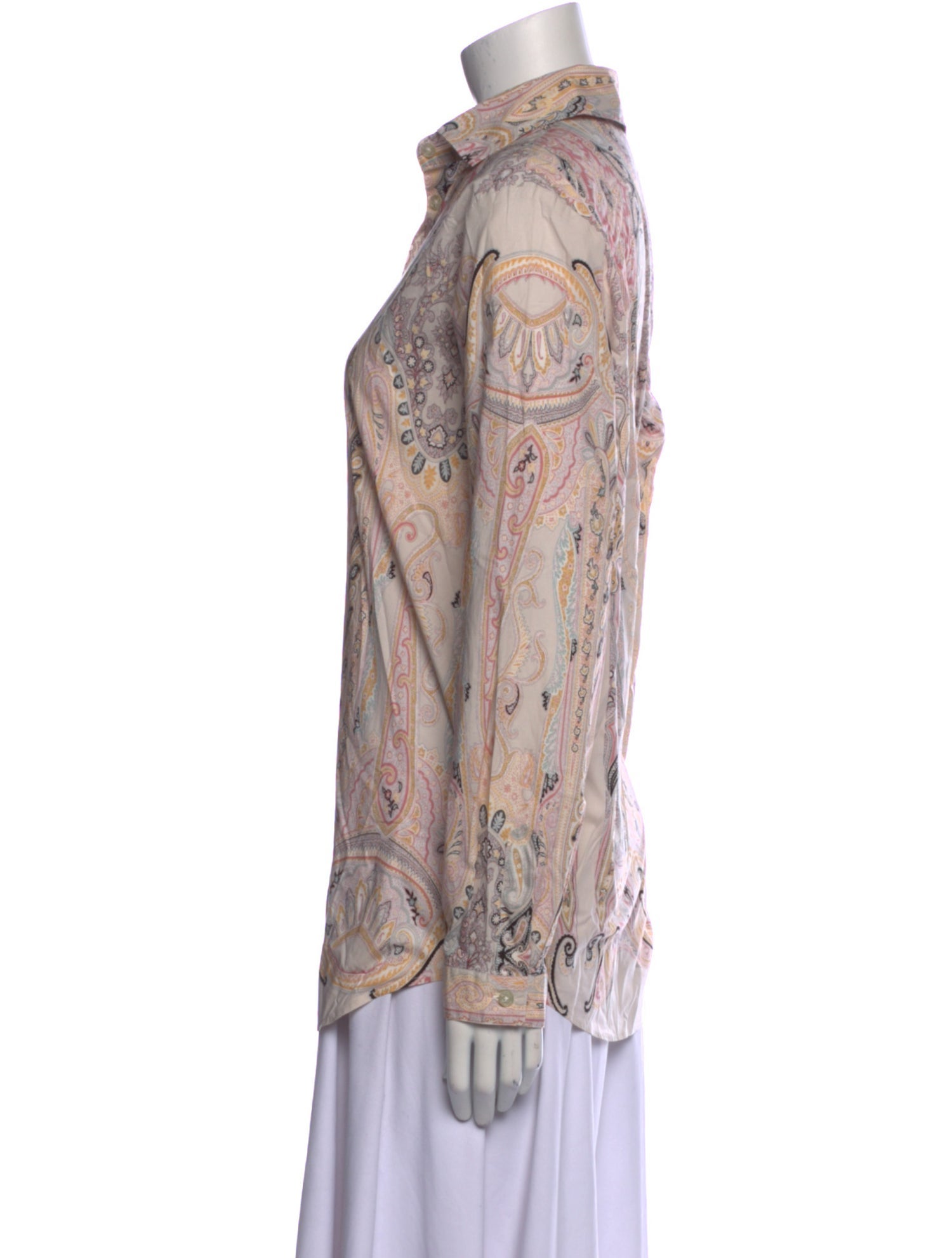 Etro Paisley Print Long Sleeve Button-Up Top