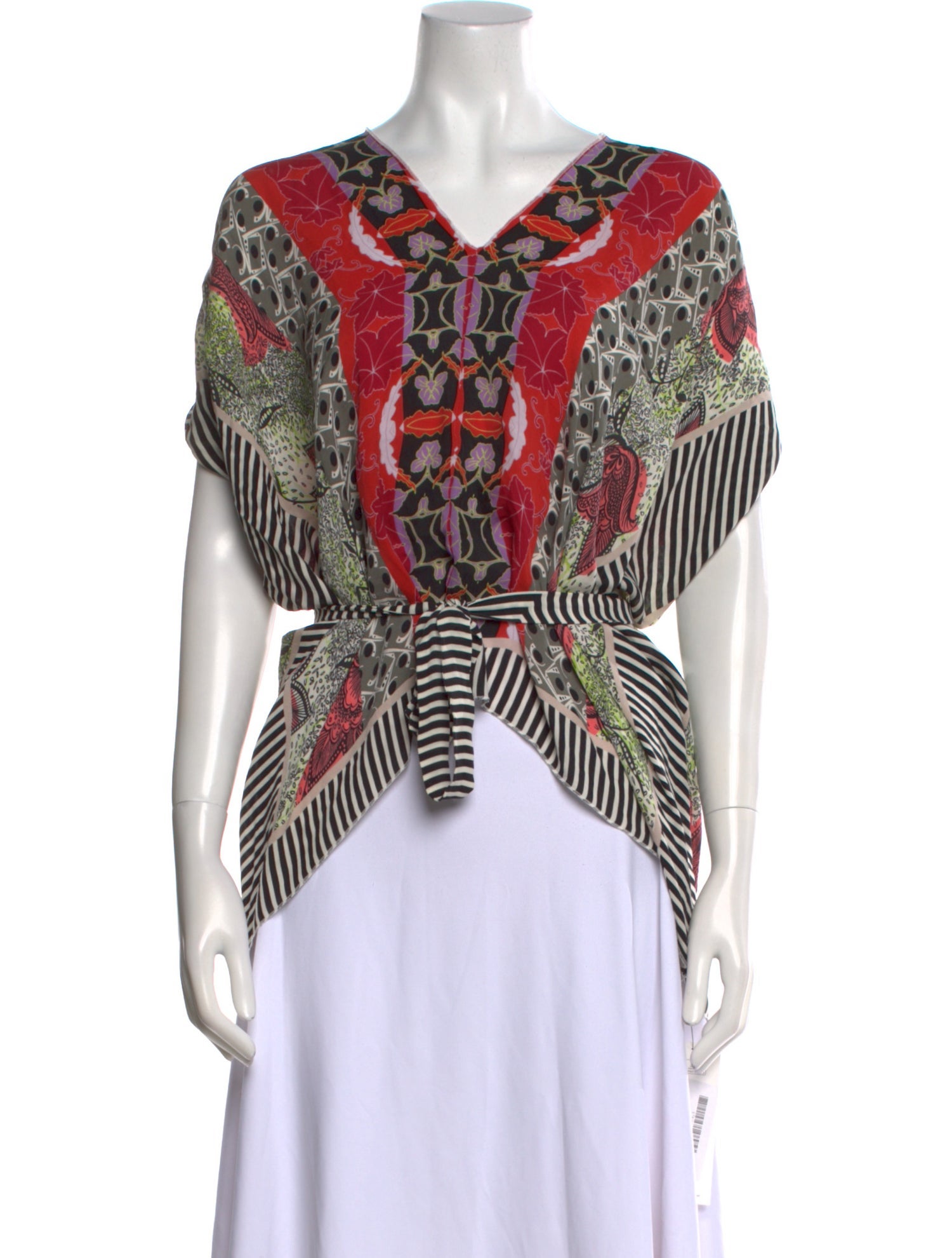 Etro Printed V-Neck Crop Top