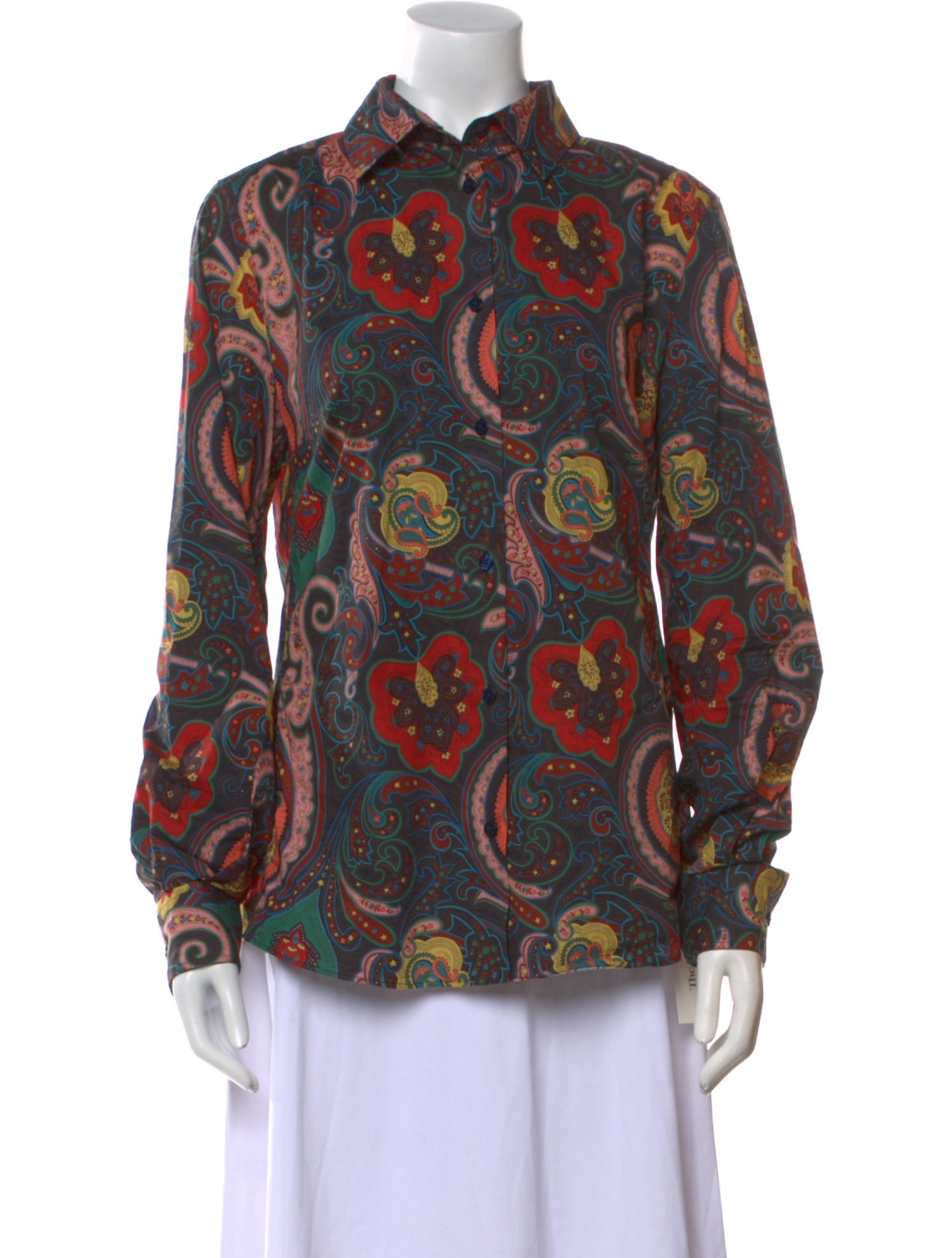 Etro Paisley Print Mock Neck Blouse