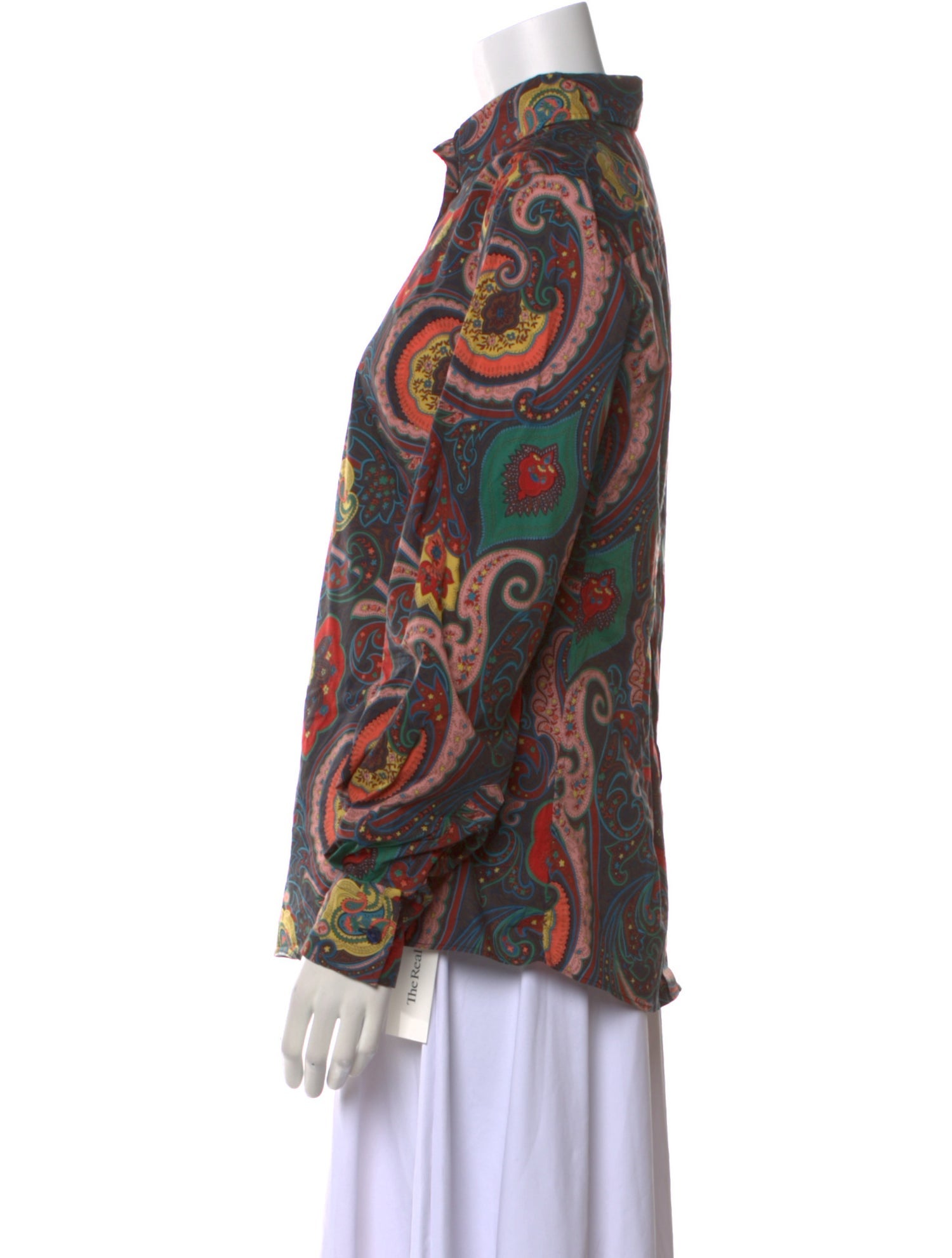 Etro Paisley Print Mock Neck Blouse
