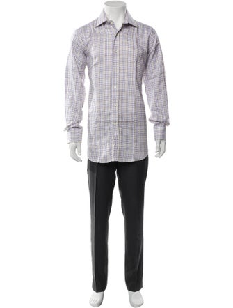 Etro Plaid Print Long Sleeve Shirt