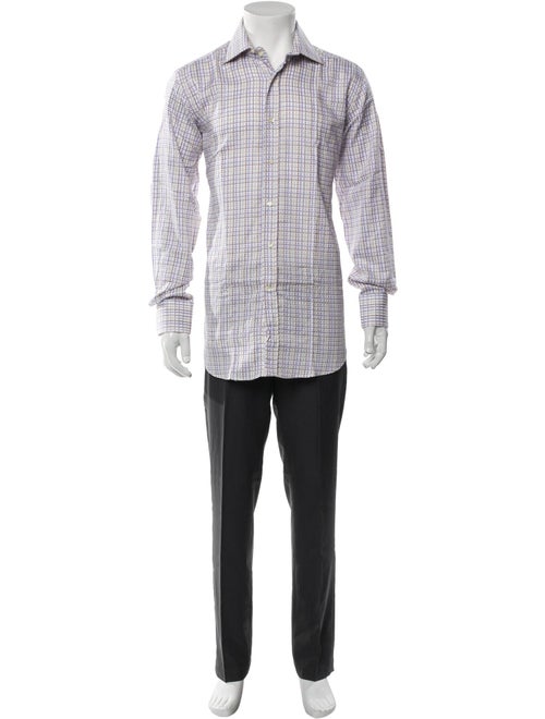 Etro Plaid Print Long Sleeve Shirt