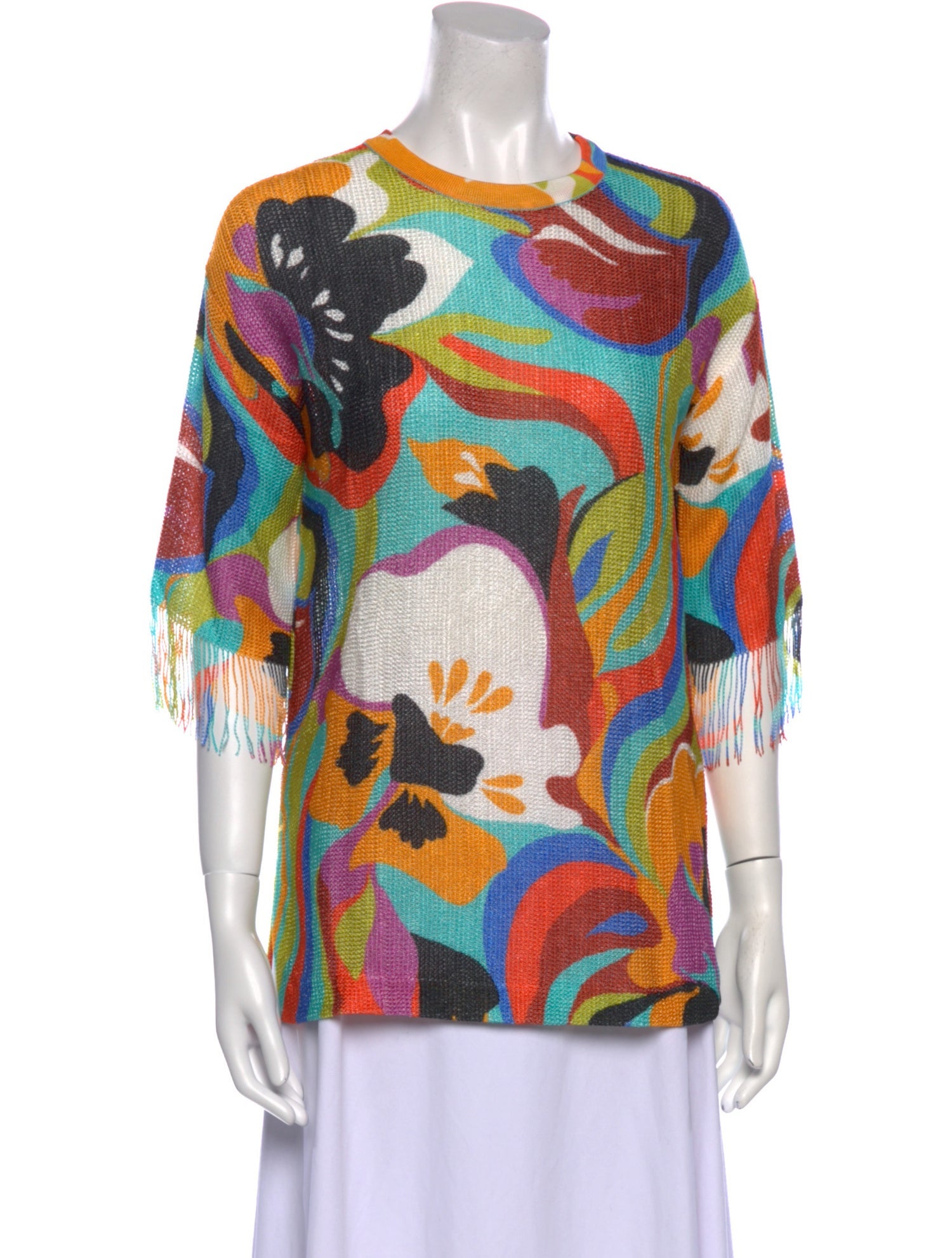 Etro Printed Bateau Neckline T-Shirt