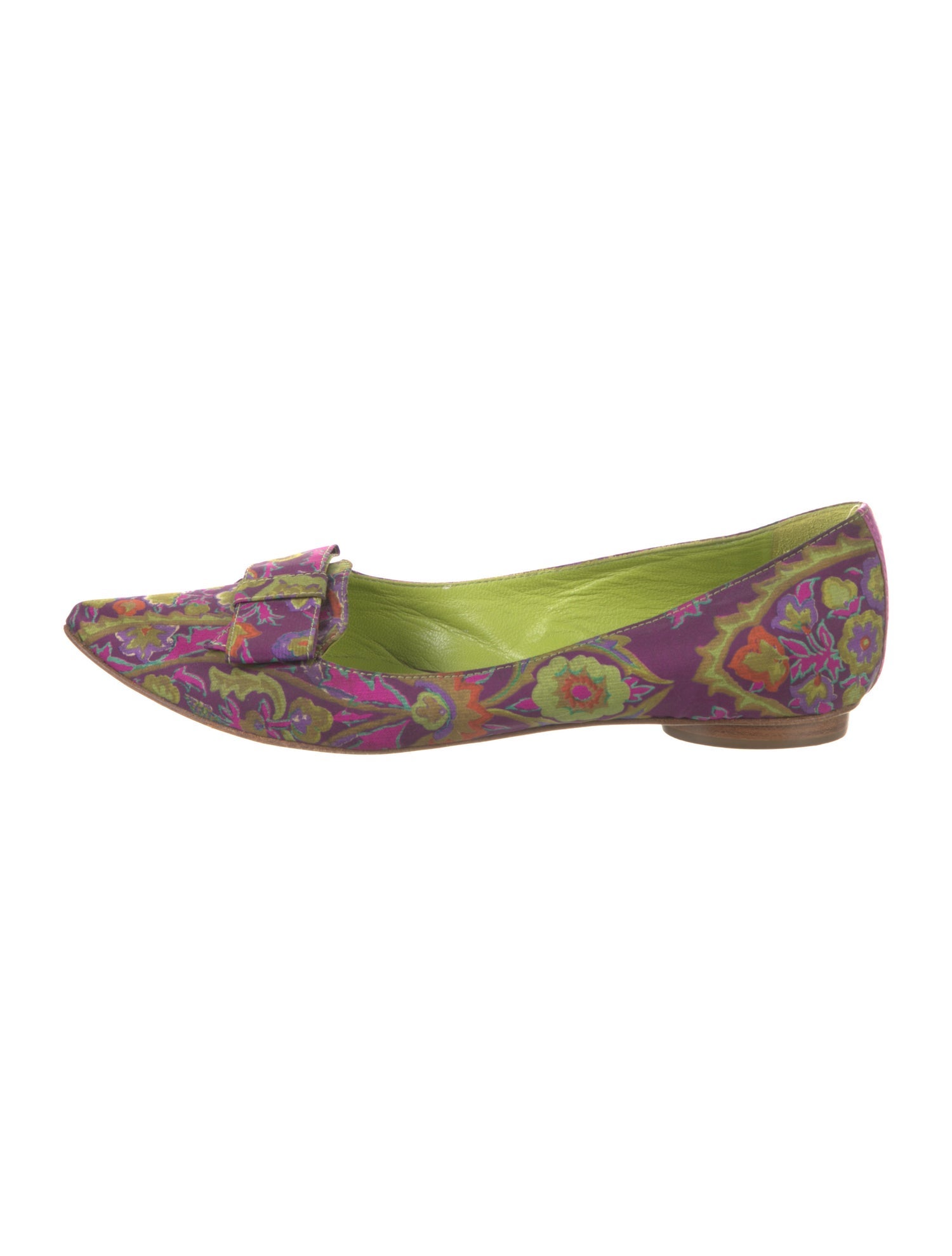 Etro Floral Print Bow Accents Loafers