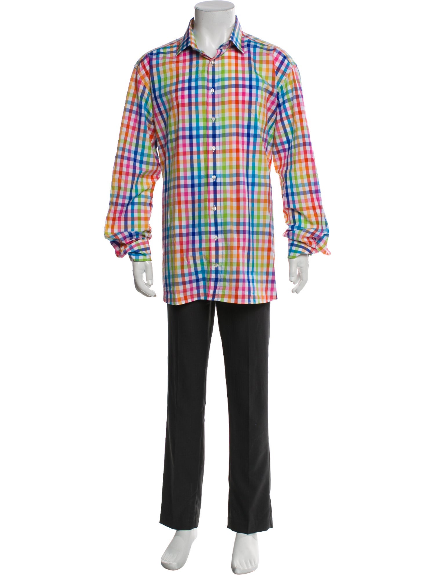 Etro Plaid Print Long Sleeve Dress Shirt