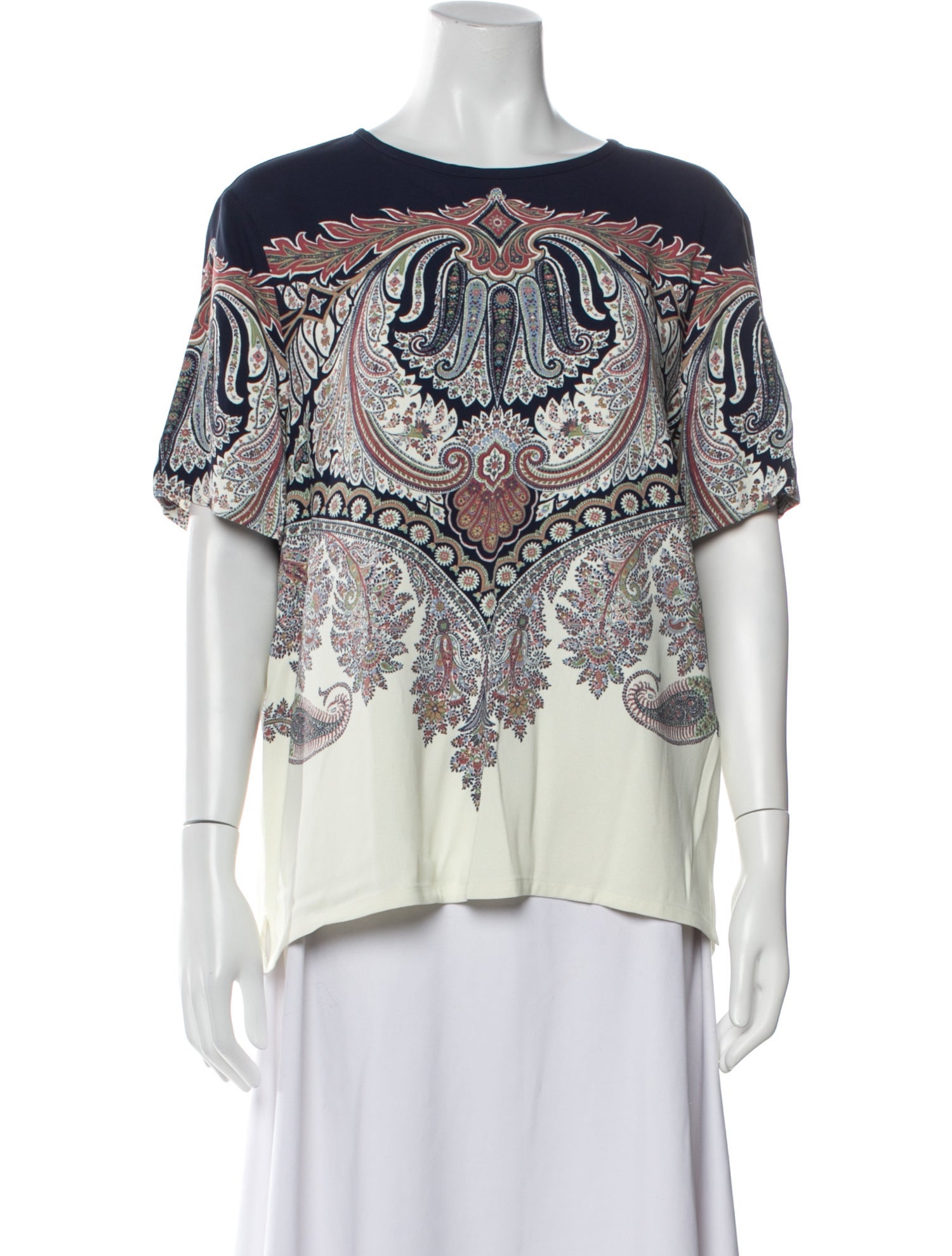 Etro Printed Crew Neck Blouse