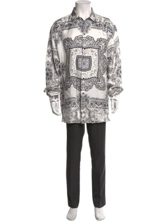 Etro Silk Plaid Print Shirt