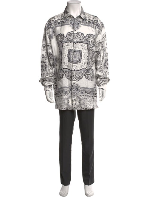 Etro Silk Plaid Print Shirt