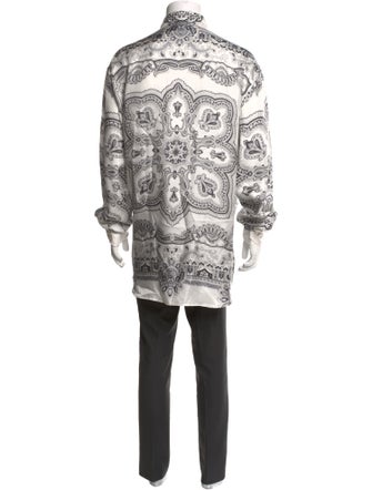 Etro Silk Plaid Print Shirt