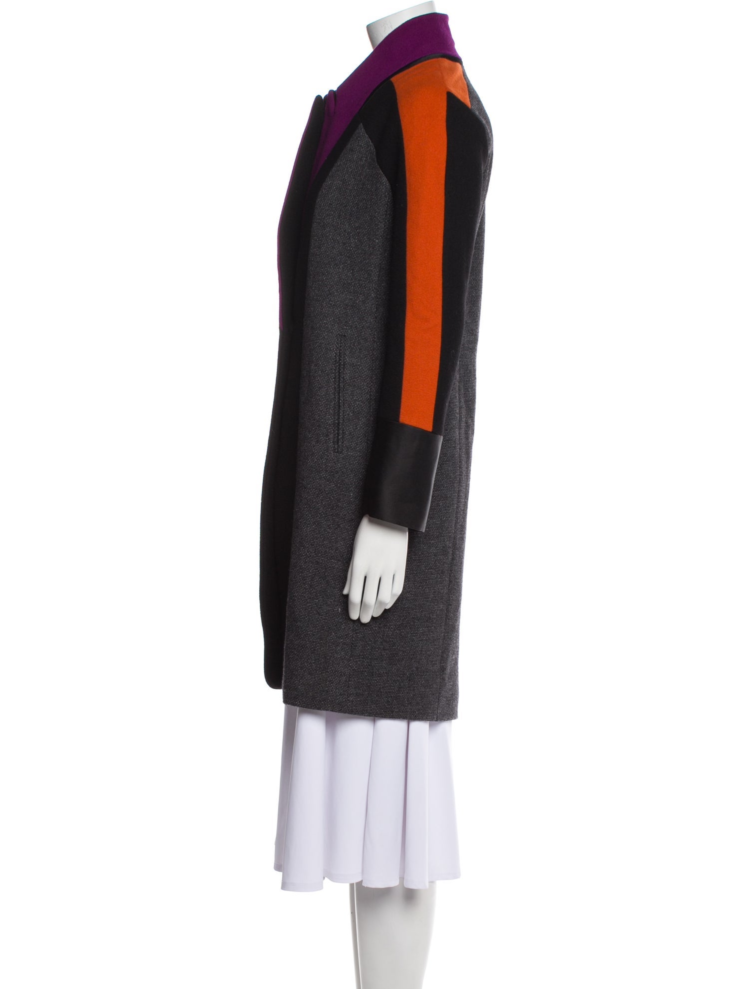 Etro Wool Colorblock Pattern Coat