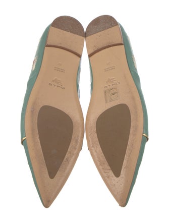 Etro Leather Floral Print D'Orsay Flats