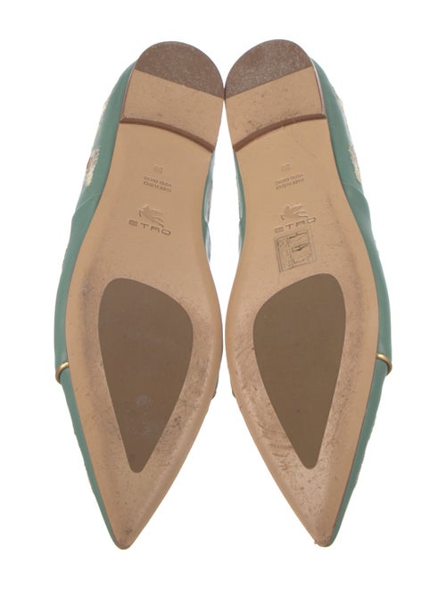 Etro Leather Floral Print D'Orsay Flats
