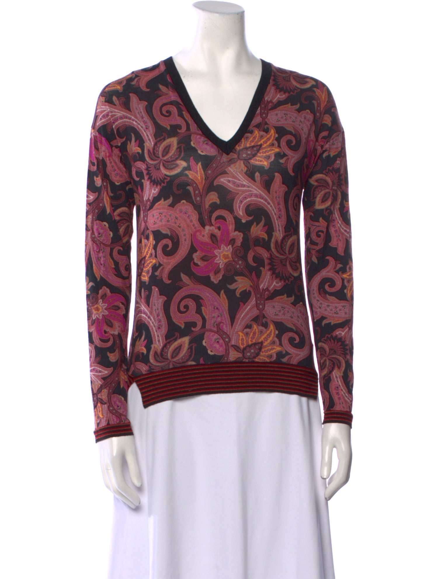 Etro Wool Paisley Print Sweatshirt