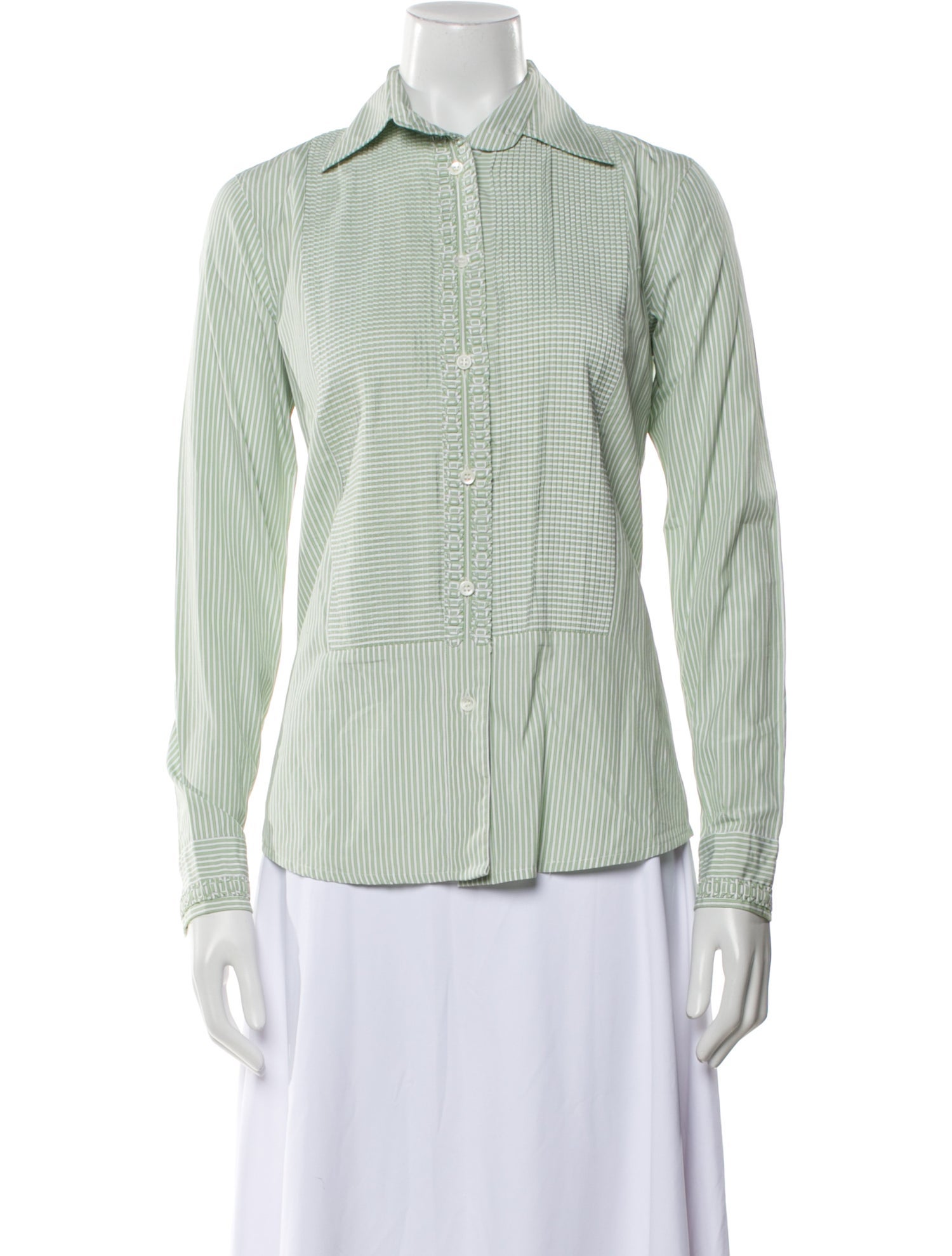 Etro Striped Long Sleeve Button-Up Top