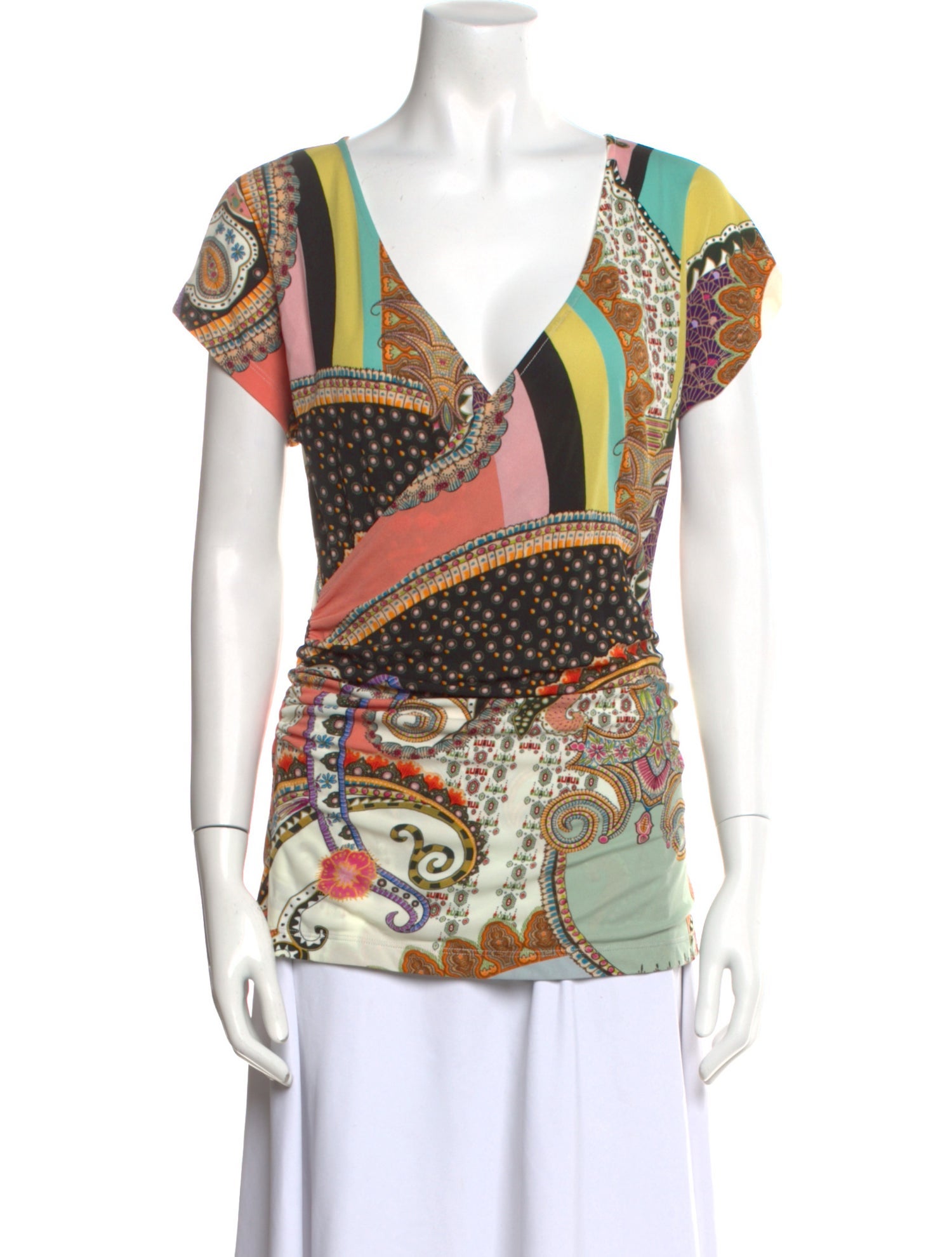 Etro Printed V-Neck T-Shirt