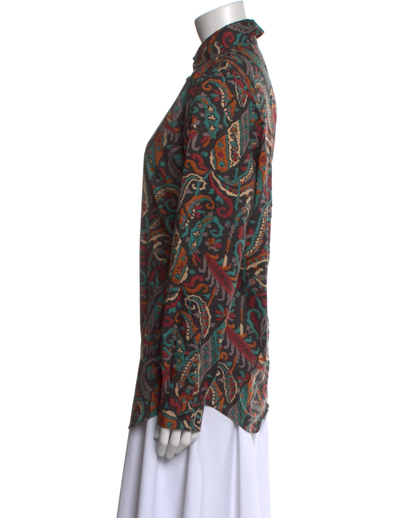 Etro Paisley Print Long Sleeve Button-Up Top
