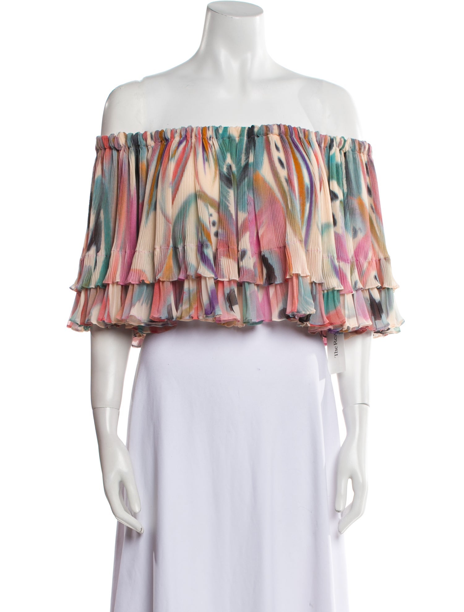Etro Printed Off-The-Shoulder Crop Top