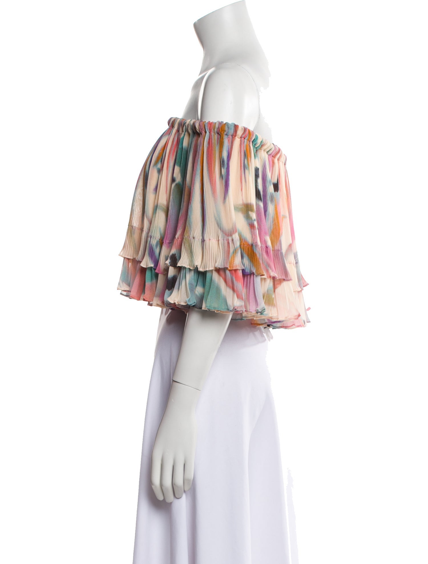 Etro Printed Off-The-Shoulder Crop Top