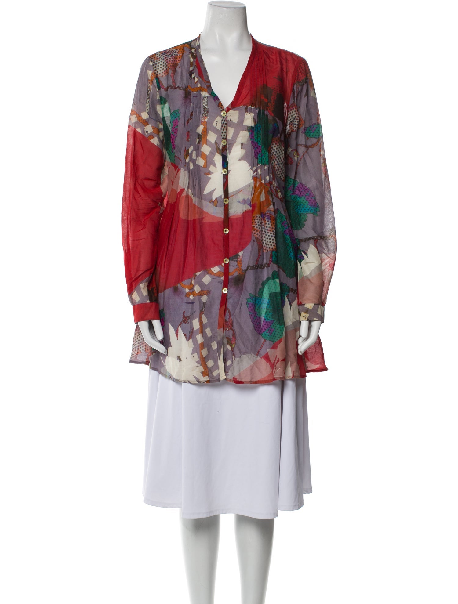 Etro Floral Print V-Neck Tunic