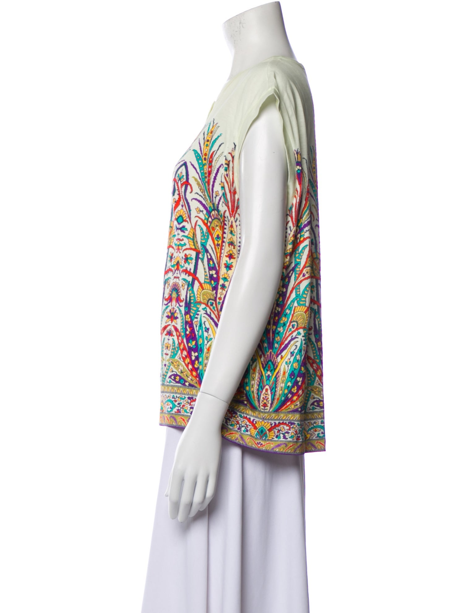 Etro Printed Bateau Neckline T-Shirt