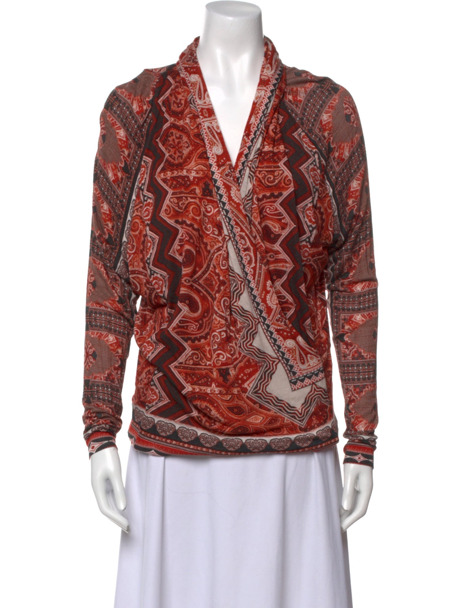 Etro Paisley Print V-Neck Blouse