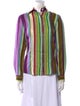 Etro Striped Long Sleeve Button-Up Top