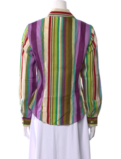 Etro Striped Long Sleeve Button-Up Top