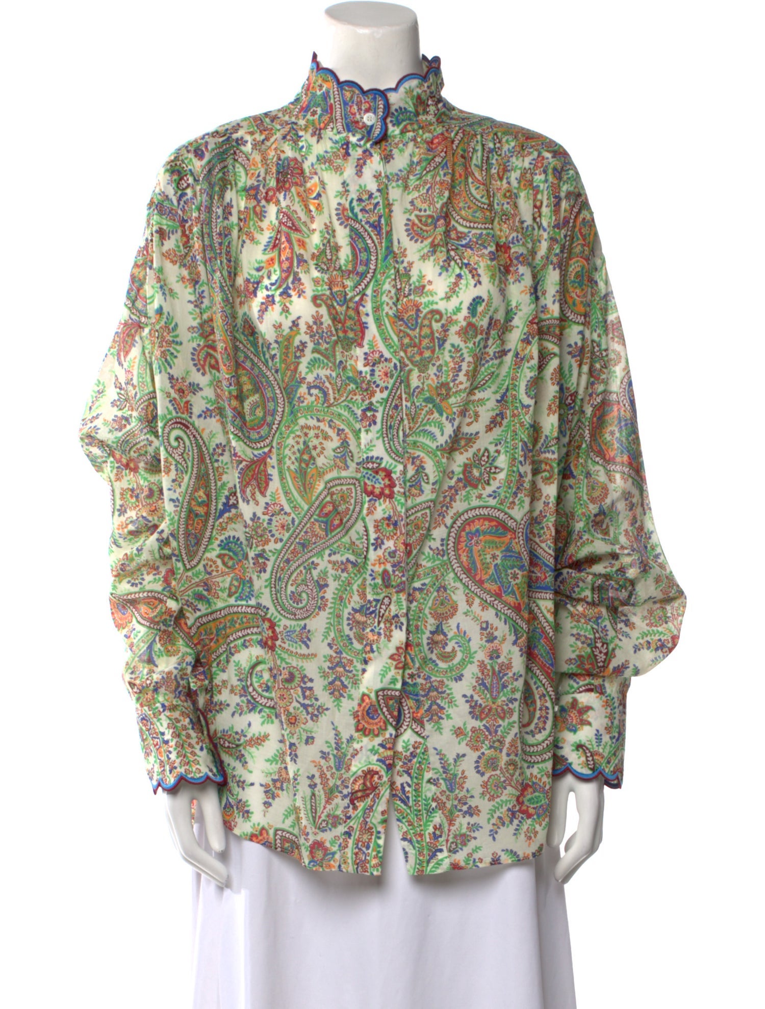 Etro Paisley Print Mock Neck Blouse