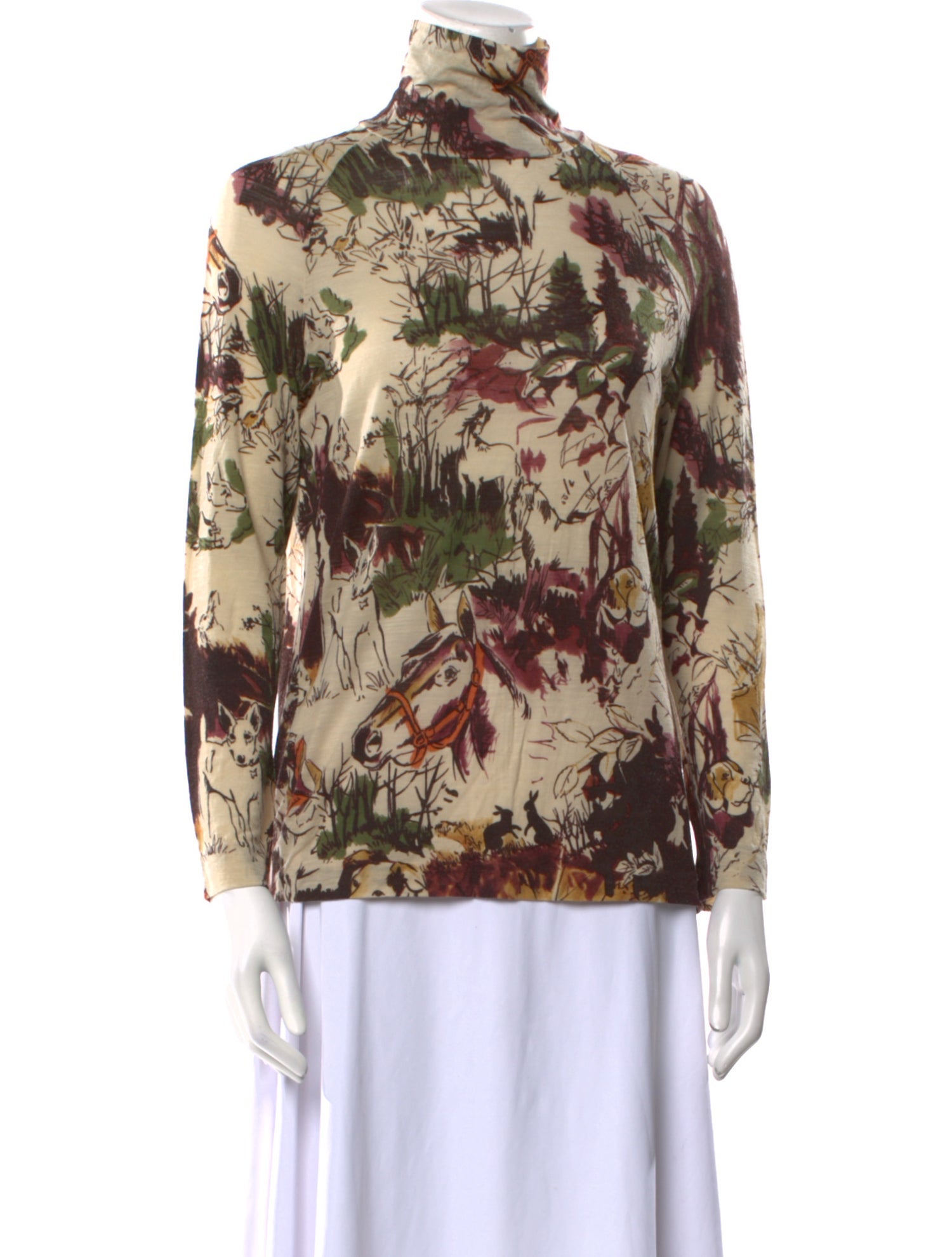 Etro Wool Floral Print Blouse