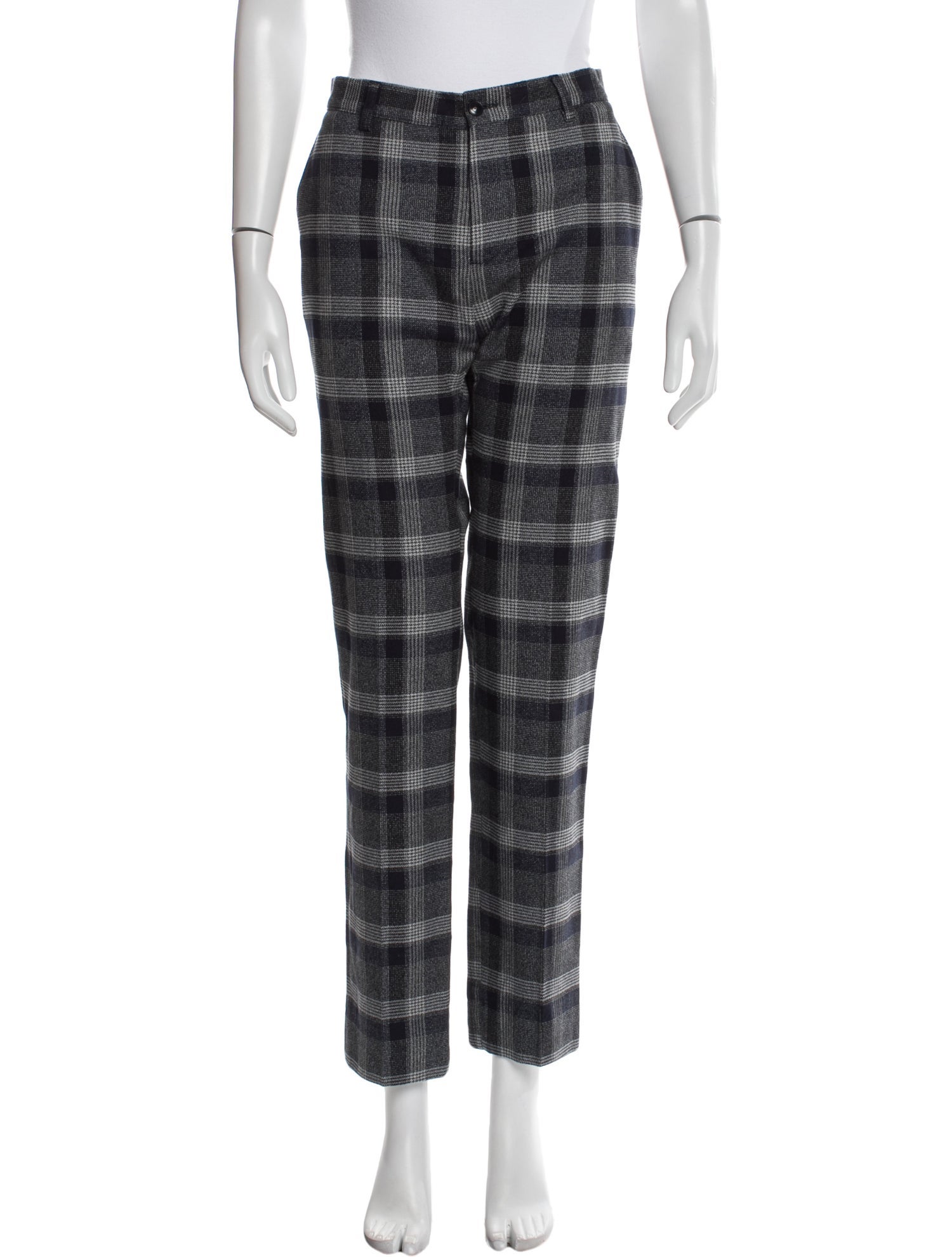 Etro Plaid Print Straight Leg Pants