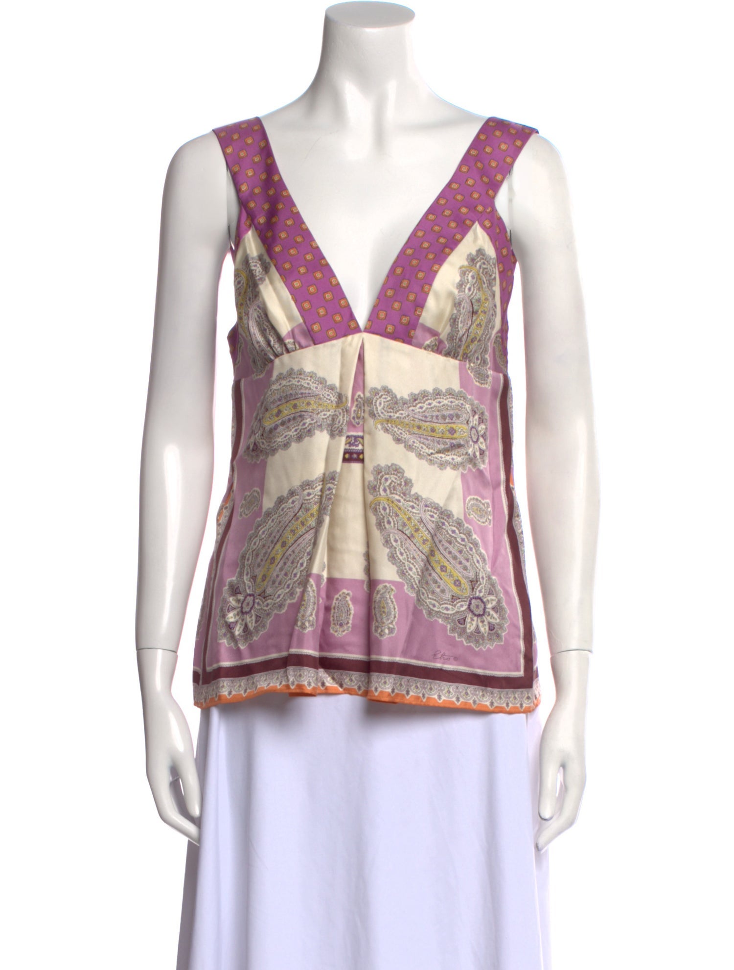 Etro Silk Paisley Print Top