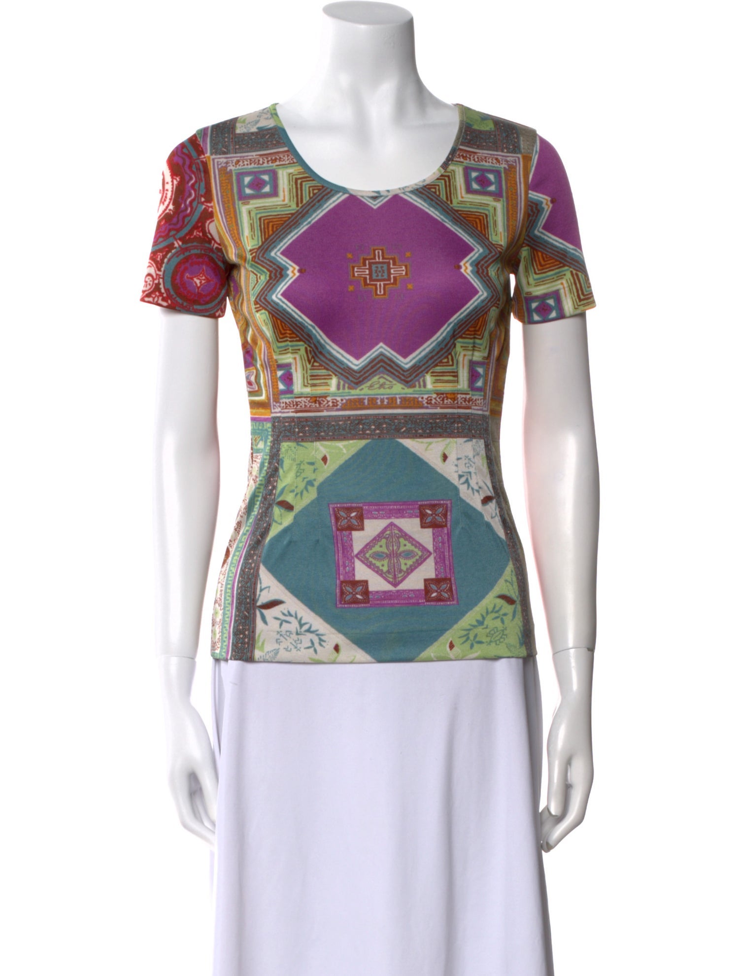 Etro Printed Scoop Neck T-Shirt