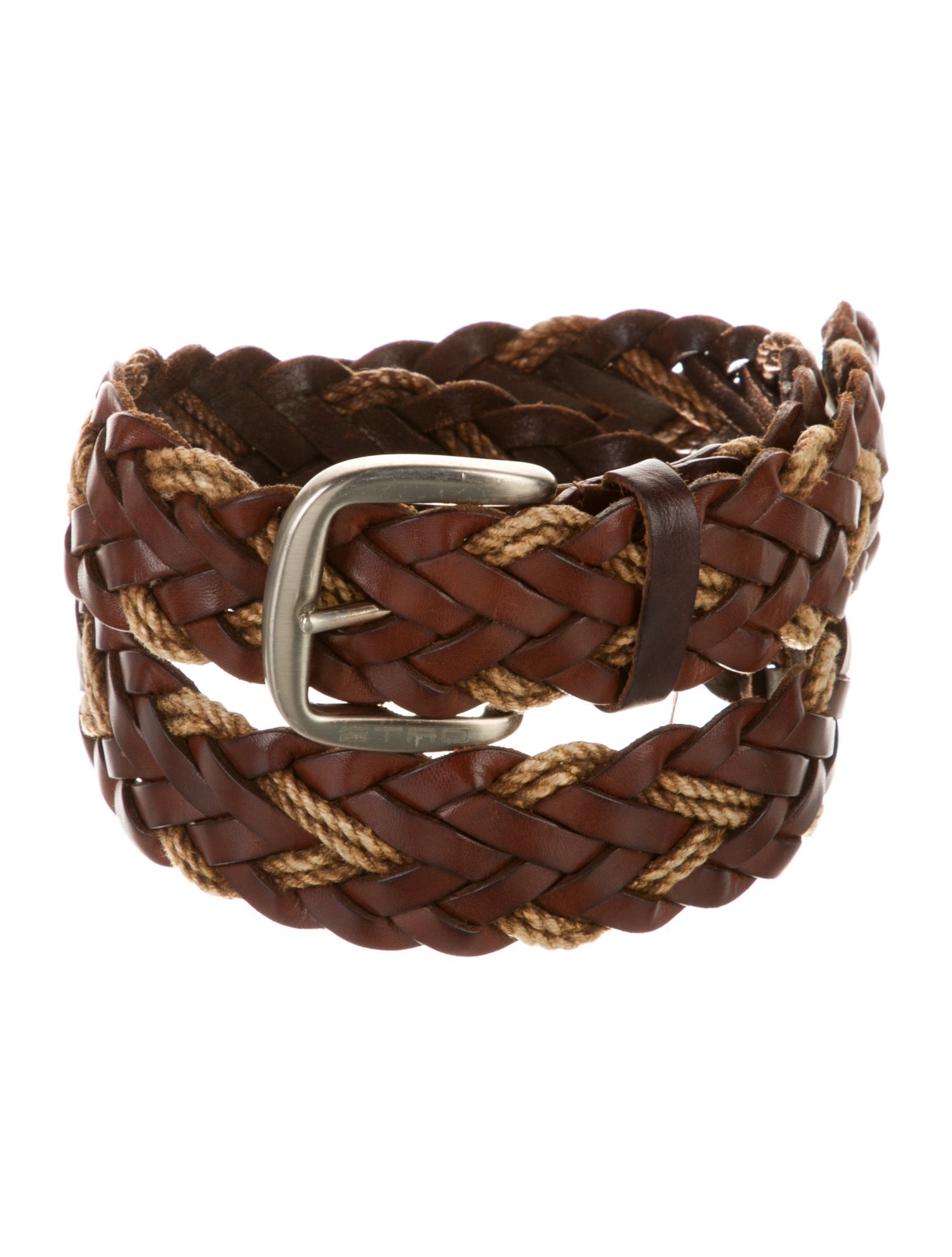 Etro Leather Braided Accents Belt