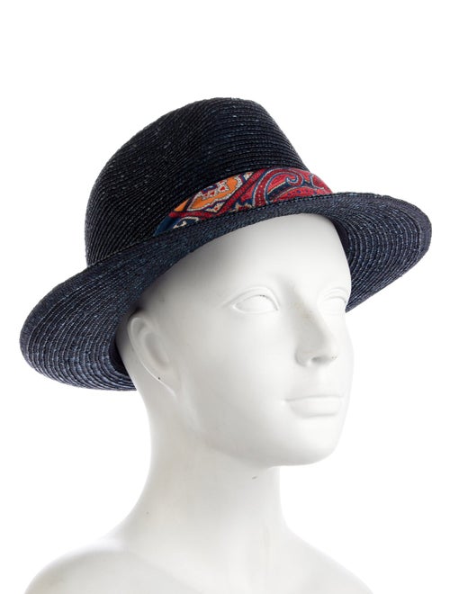 Etro blue pattern print hat