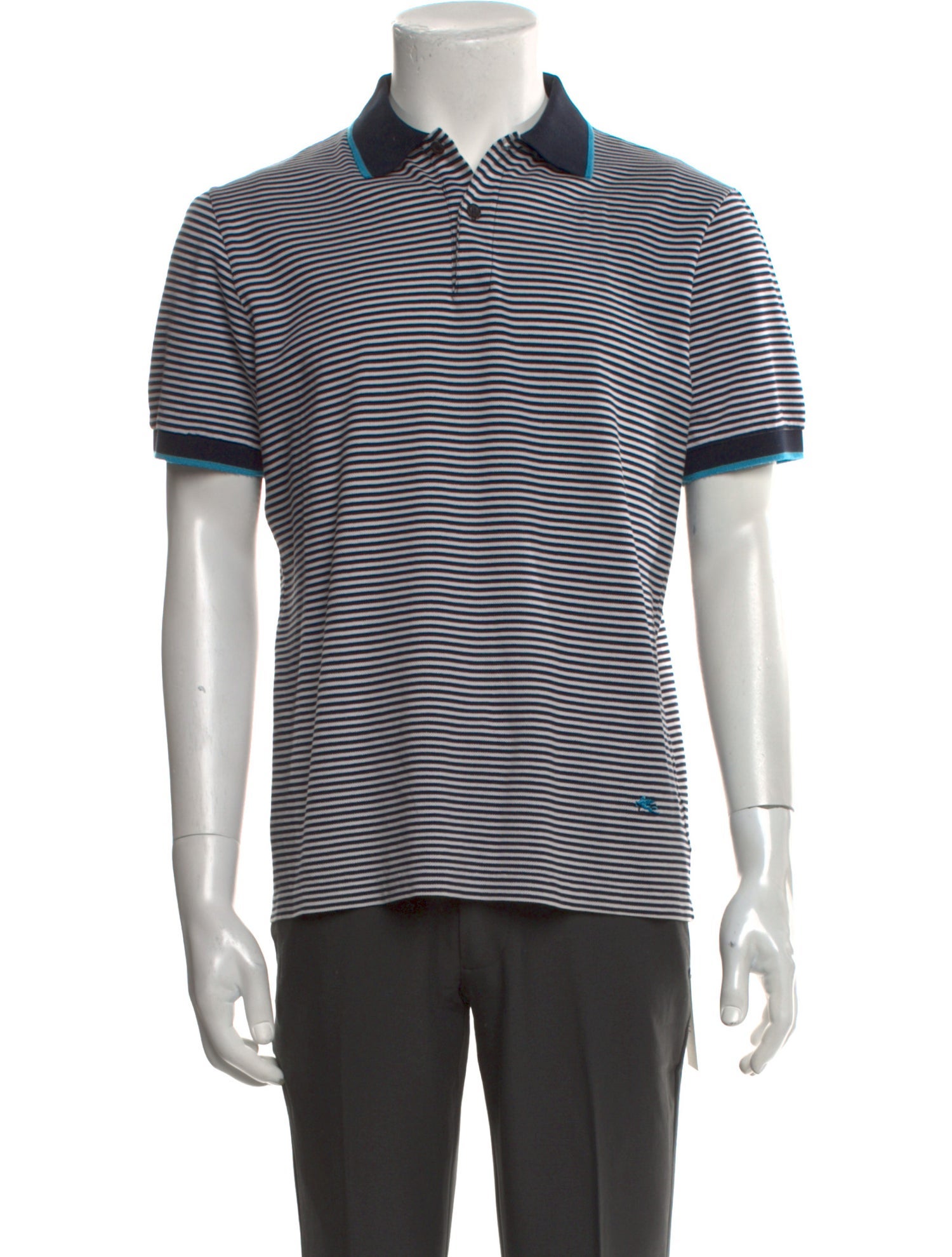 Etro Striped V-Neck Polo Shirt