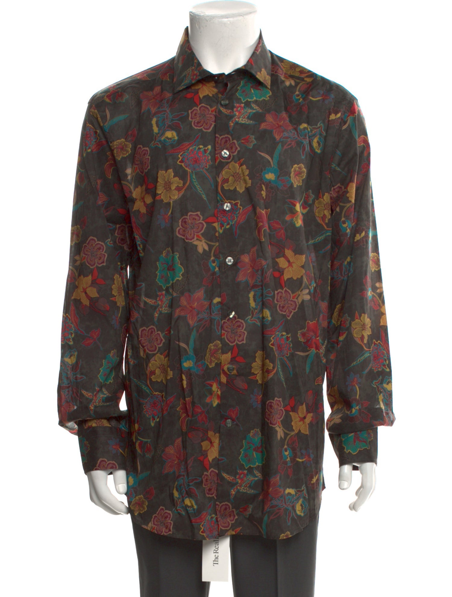 Etro Floral Print Long Sleeve Dress Shirt