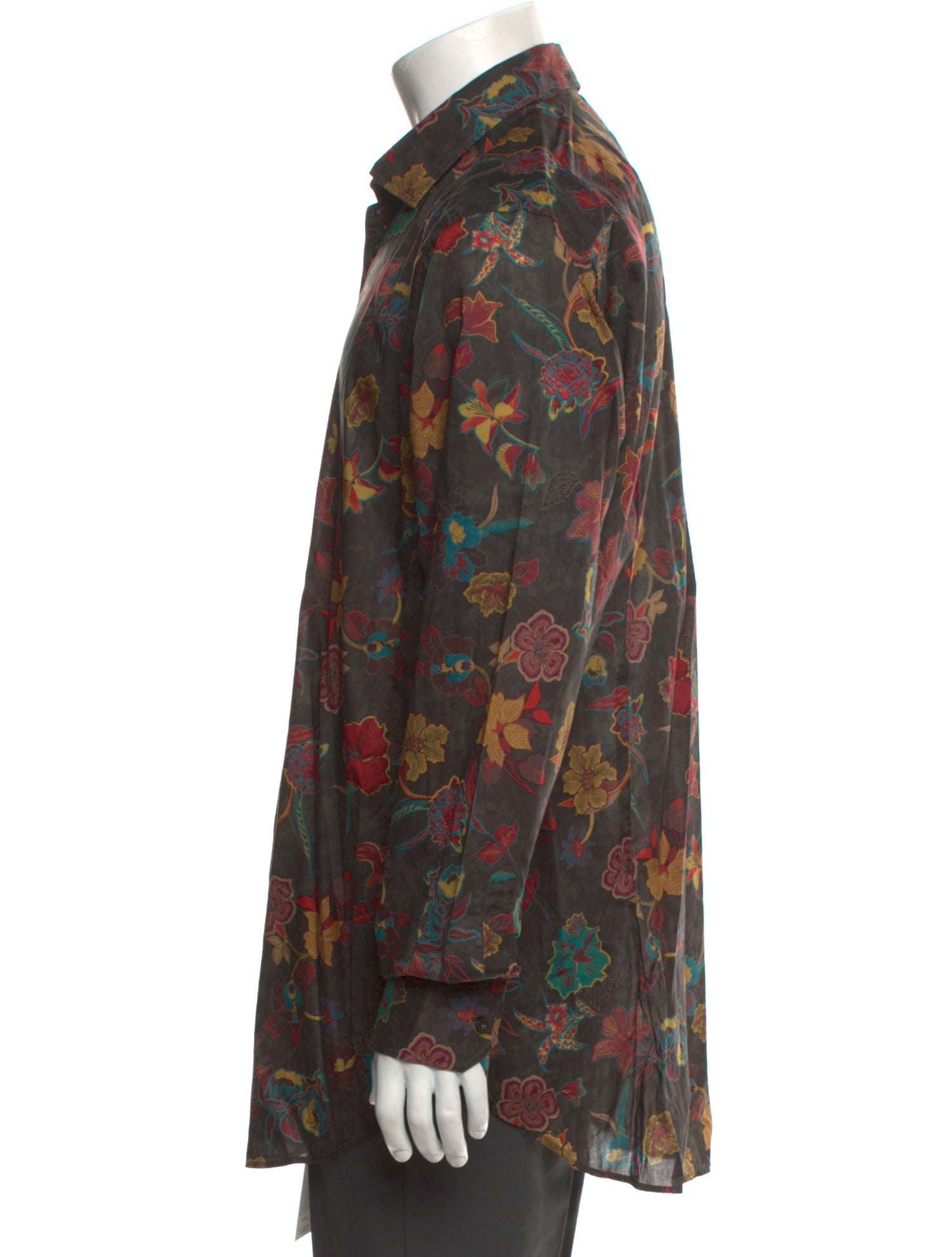 Etro Floral Print Long Sleeve Dress Shirt