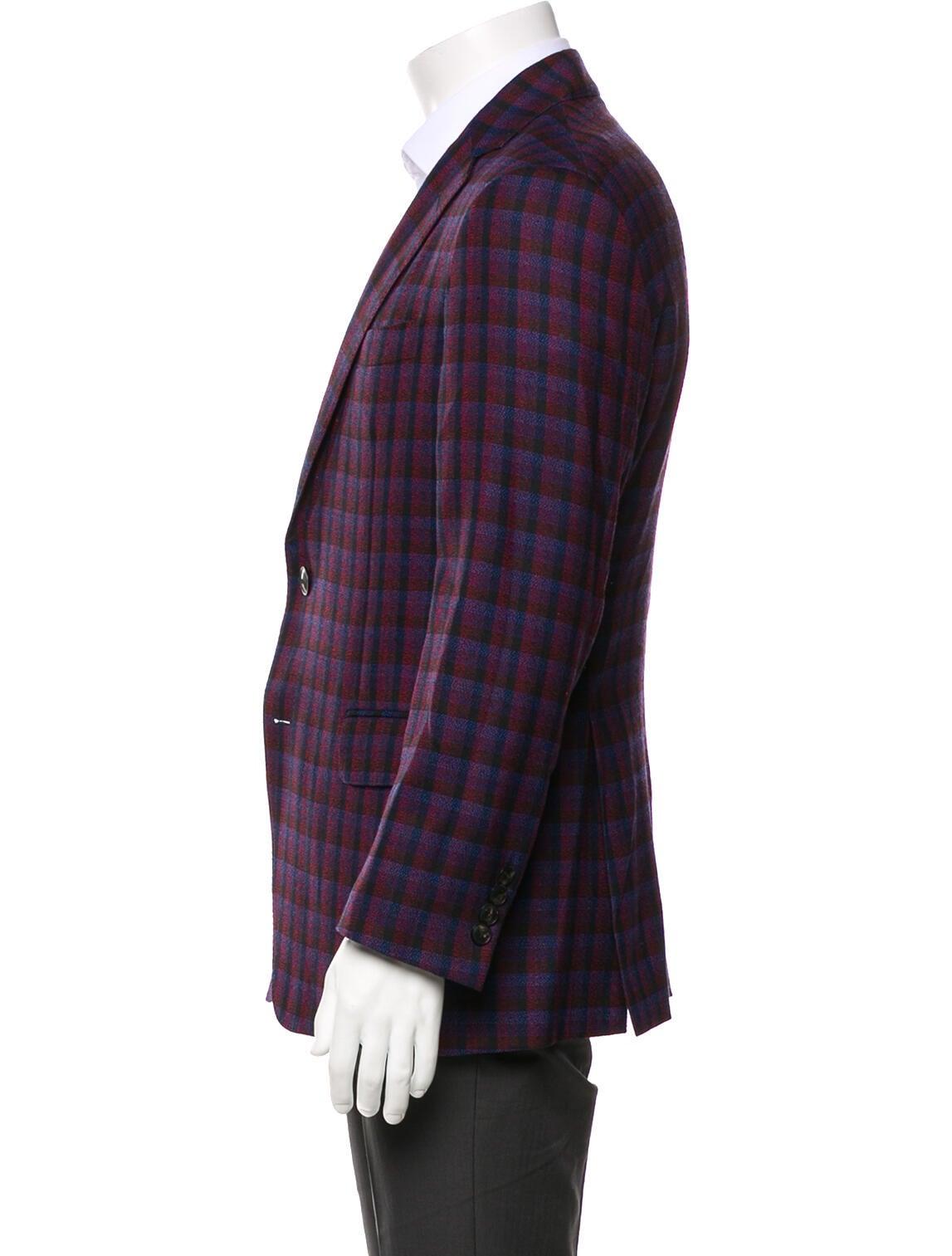 Etro Wool Plaid Print Blazer