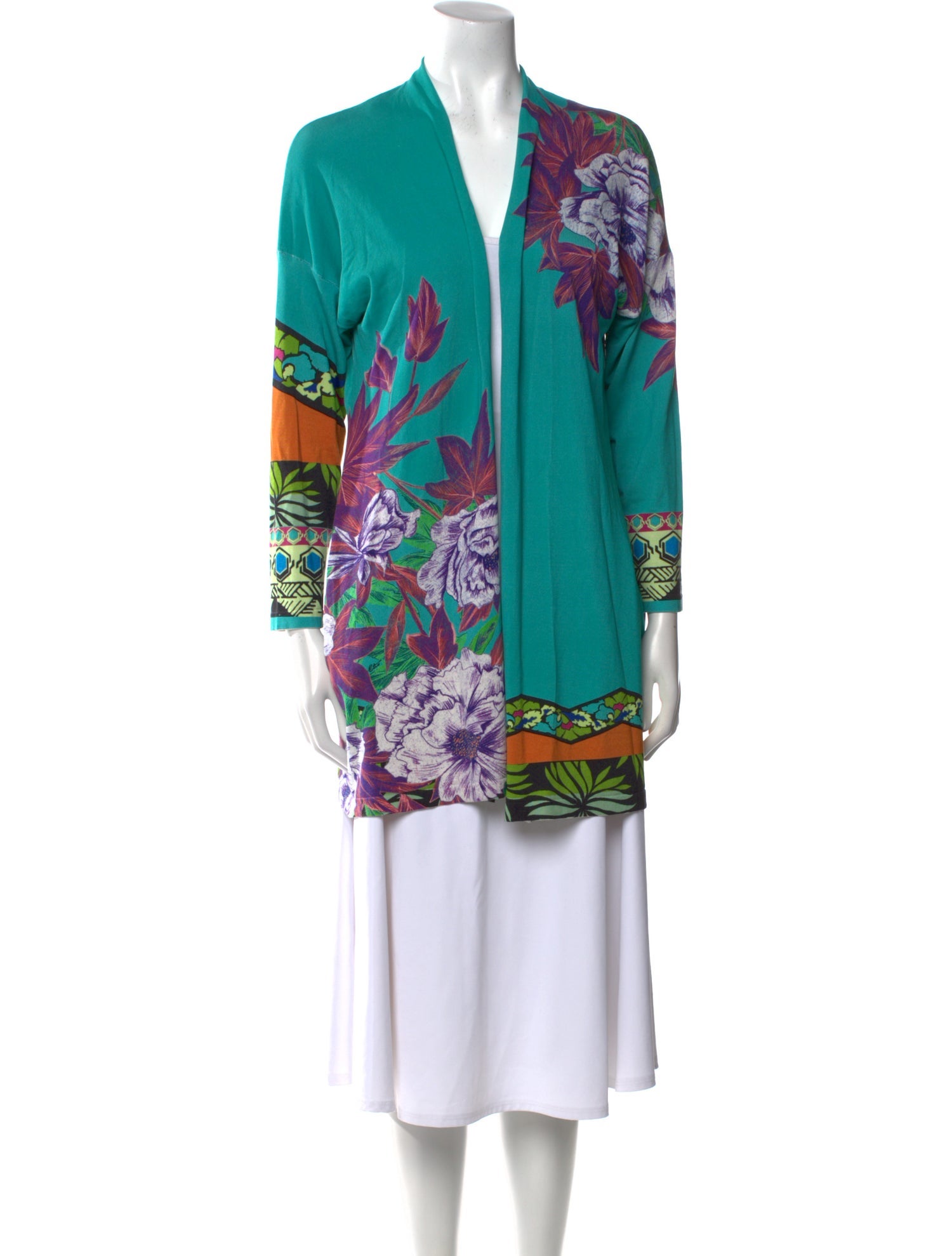 Etro Floral Print V-Neck Sweater