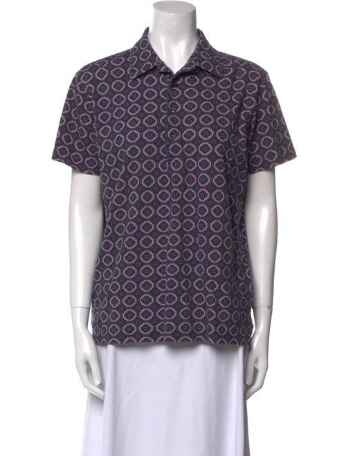Etro Printed Short Sleeve Button-Up Top