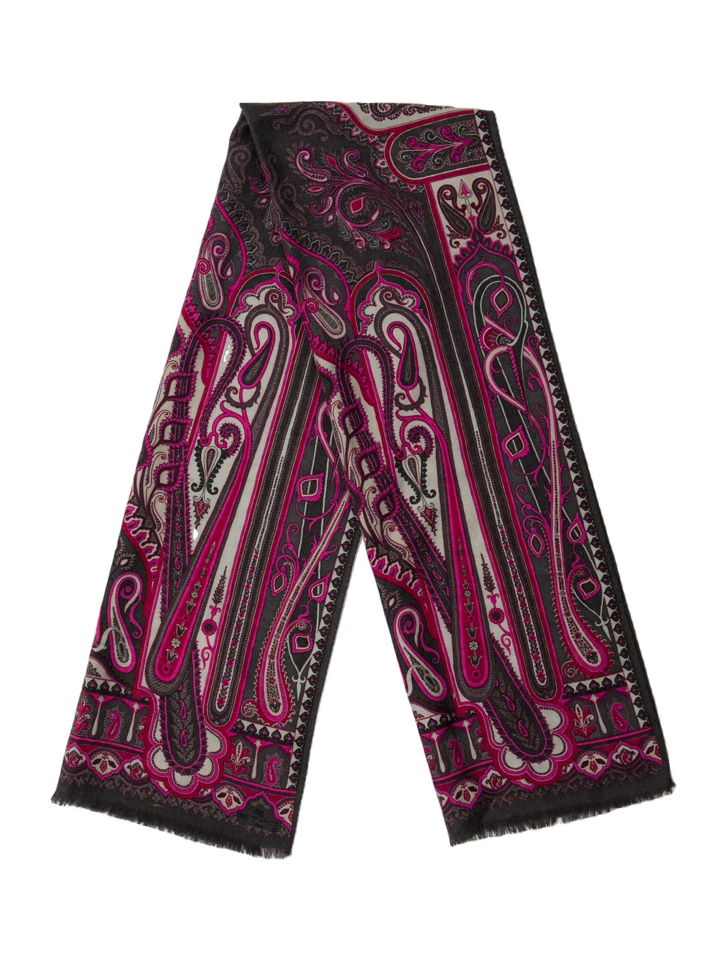Etro Wool Paisley Print Scarf