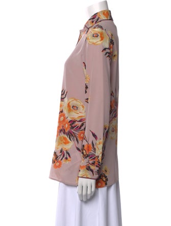 Etro Silk Floral Print Button-Up Top