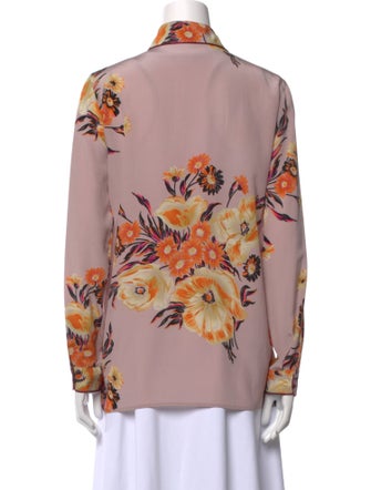 Etro Silk Floral Print Button-Up Top