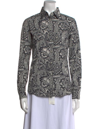 Etro Paisley Print Long Sleeve Button-Up Top
