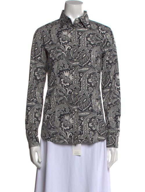 Etro Paisley Print Long Sleeve Button-Up Top